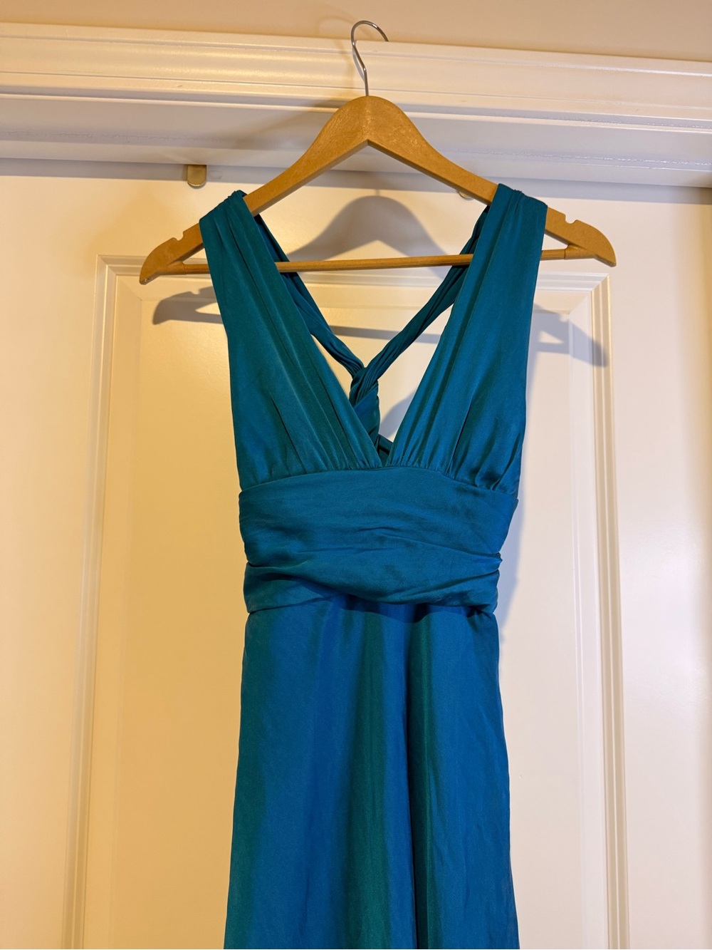 Nicole Miller Vibrant Teal Silk Halter Top